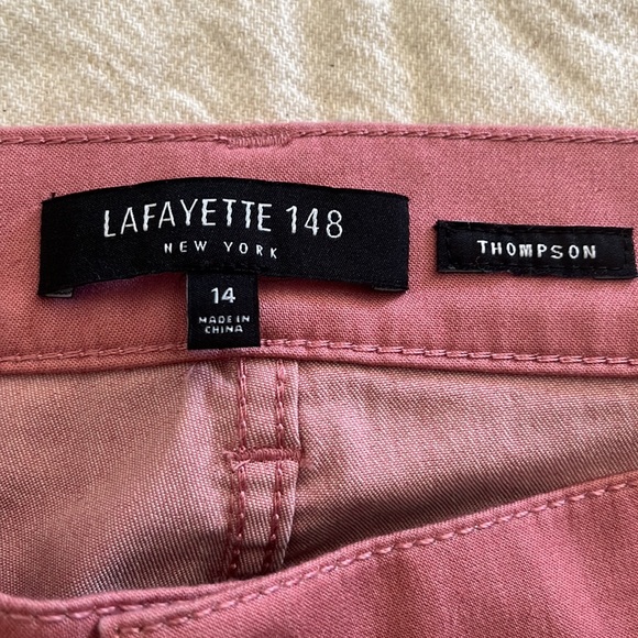 NWOT Lafayette 148 pink cotton pants size 14 - Picture 2 of 3